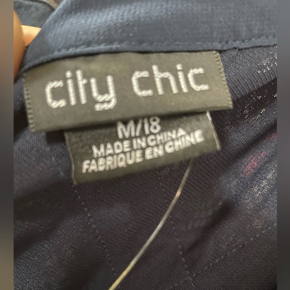 City Chic Paneled Bodice Maxi Dress French Navy - Picture 4 of 10